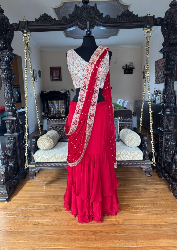 Red Indo-Western Dress
